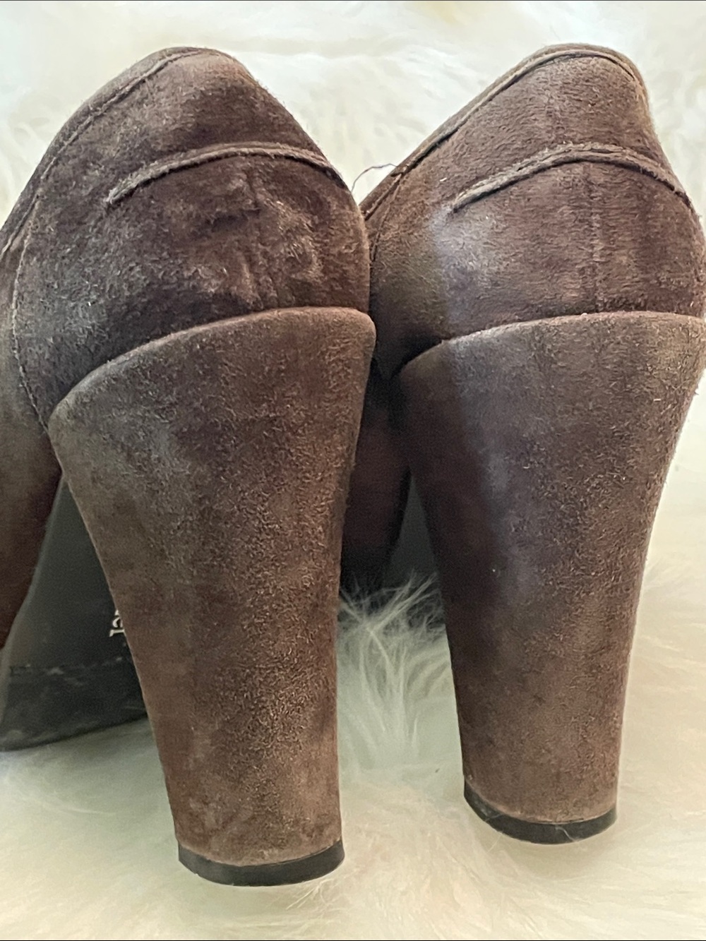 Naturalizer - Brown Suede Tassel Block Heel Pumps -7 - Picture 3 of 8